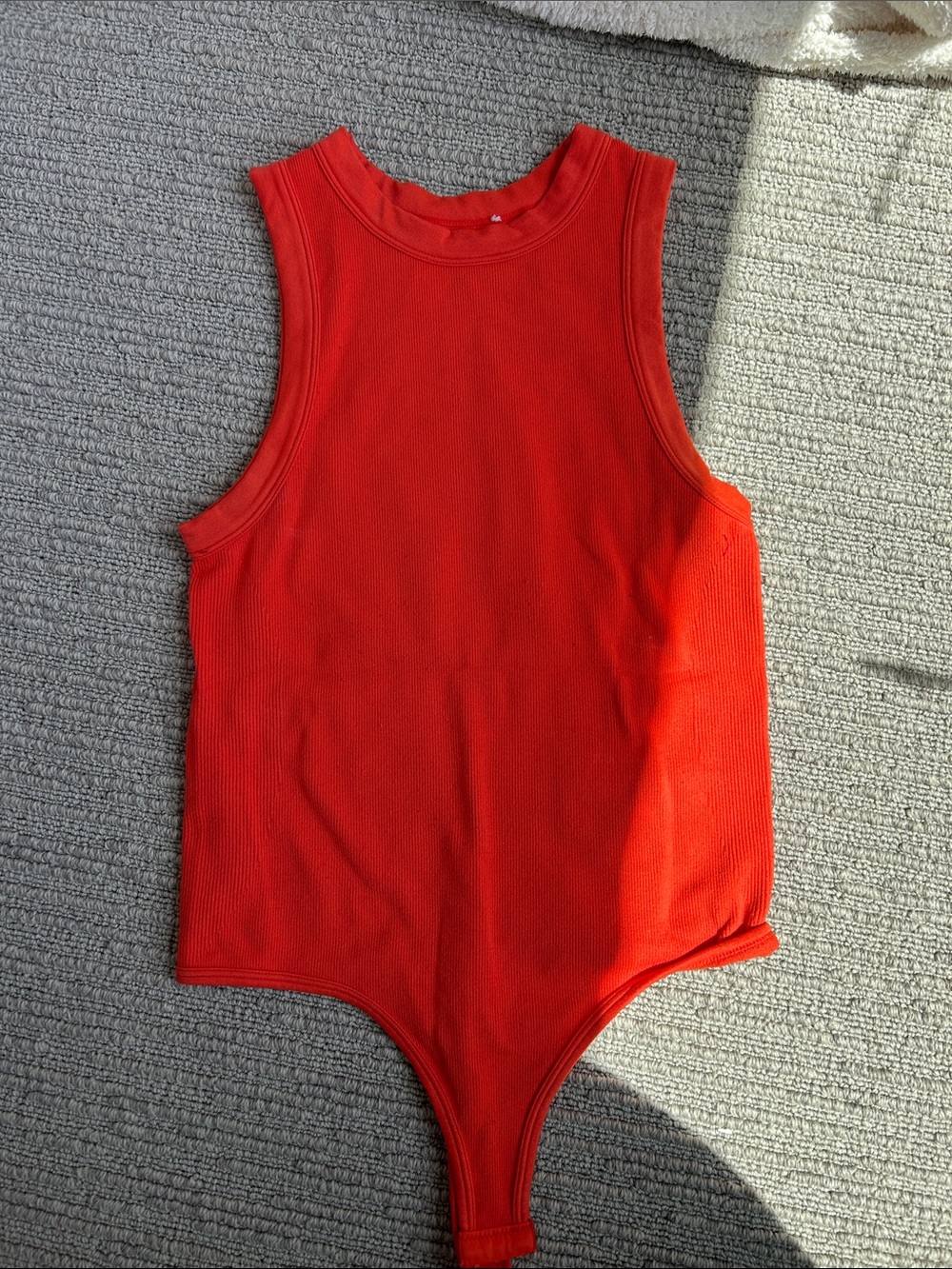 Orange Red Sleeveless One-Piece Bodysuit